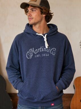 C.F. Martin & Co. Est. 1833 Guitar Hoodie Pullover Hoodie Blue Unisex XL